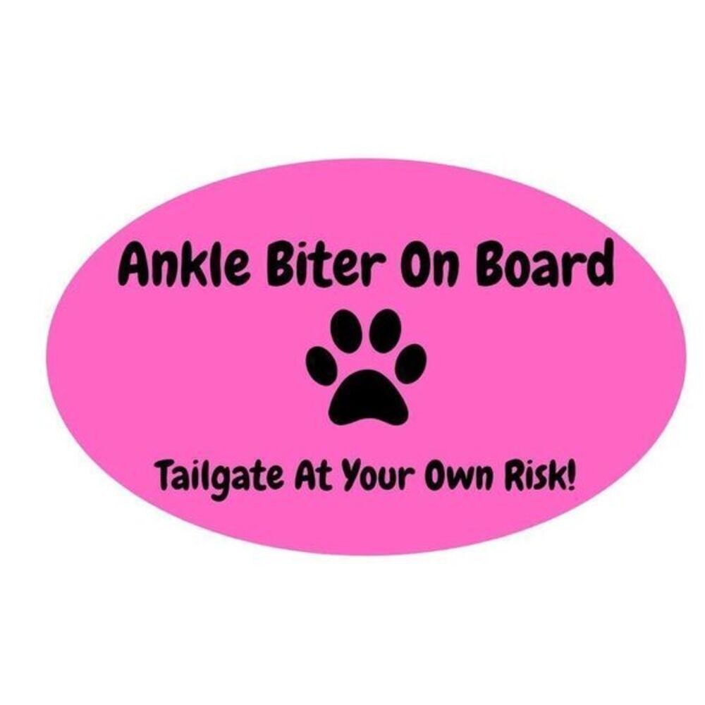 Dog‎ Ankle Biter Funny Magnet Car Truck Pink Black